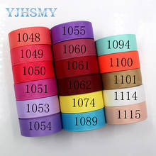 YJHSMY-cintas de grogrén estampadas de Color sólido, accesorios para el pelo hechos a mano, decoración de fiesta de boda, 20mm, 10 yardas, J-181012-4 2024 - compra barato