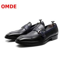 OMDE Italy Style Tassel Loafers Genuine Leather Slip On Men Dress Shoes Business Casual Shoes Handmade Men's Wedding Shoes 2024 - buy cheap