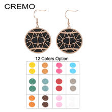 Cremo Interchangeable Leather Drop Earrings Women Hanging Dangle Earring Jewelry Stainless Steel Round Pendant Charm Earring 2024 - buy cheap
