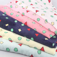 Flannel Fabric Coral Fleece Double Faced Material Geometry Print Pajamas Bath Bubble Home Wear Flannel 2024 - buy cheap