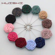 HUISHI-broche de flor de Rosa para hombre, broche hecho a mano de 13 colores, broche de palo, alfiler, accesorios bonitos para fiesta y boda 2024 - compra barato