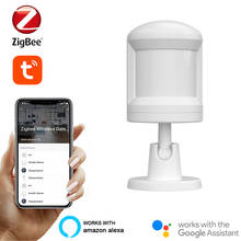 Detector de alarma infrarrojo Tuya Smart Home ZigBee, Sensor PIR con soporte para el pie, detección de movimiento, el movimiento del cuerpo humano necesita Tuya ZigBee Hub 2024 - compra barato