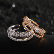 Funmode Gold Color Shiny Cubic Zircon Rings Engagement Ring bijoux bague or femme Wholesale FR214 2024 - buy cheap