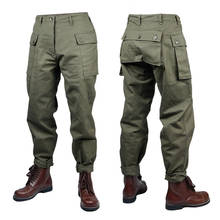 Militar repro wwii ww2 guerra do vietnã eua exército p44 calças uniformes calças reconstituições de guerra verde do exército 30r 32r 34r 36r 2024 - compre barato