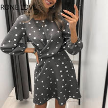 Women Elegant Fashion Long Sleeve Round Neck Dots Dress Mini Dress  Party Dress 2024 - buy cheap