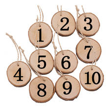 10 pçs/lote adorável peças de madeira natural número 1 a 10 round log para artes & artesanato casa pendurado decorações material escolar 2024 - compre barato