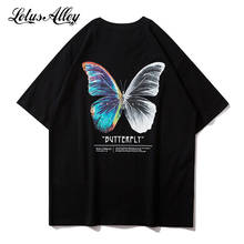Camisa de t oversized das mulheres harajuku streetwear camiseta senhoras coreano casual meia manga camiseta 2021 verão borboleta topos feminino 2024 - compre barato