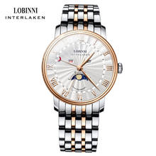 LOBINNI Luxury Brand Quartz Mens Watches Moon Phase Sapphire Waterproof Stainless Steel Watch Men Business Clock Man horloges 2024 - buy cheap