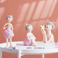European Elegant Cloud Cute Girl Resin Accessories Home Livingroom Desktop Figurines Decoration Coffee Table Sculpture Crafts 2024 - buy cheap