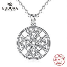 EUDORA-colgante de nudo de flor irlandés para mujer, collar de plata de ley 925 con celtas, joyería para mujer, regalo sorpresa de cumpleaños D453 2024 - compra barato