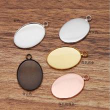 100pcs singe hole teeth oval tray 13x18mm 18x25mm 30x40mm jewelry bezel pendant blank pendant base cabochon settings 2024 - buy cheap