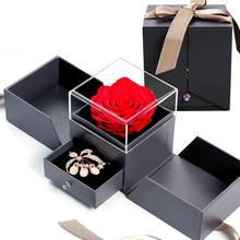 Mother's Day Artificial Eternal Rose Jewelry Box Earrings Necklace Storage Wedding Valentines Birthday Gift Artificial Flower 2024 - buy cheap
