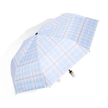 Automatic Umbrella Rain Check Pattern Three-folding Umbrella Men and Women Umbrella Windproof High Quality Parasol 2024 - buy cheap