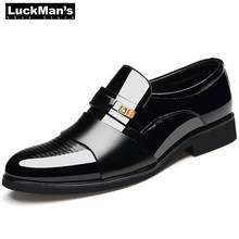 Luckman Men's Patent Leather Dress Shoes Man Wedding Party Shoes Pointed Toe Business Office Shoes Increase Heel Plus Size 38-48 2024 - buy cheap