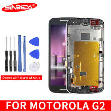 ЖК-дисплей 5,0 "для Motorola Moto G2 XT1063 XT1064 XT1068 XT1069, сенсорный ЖК-экран с дигитайзером, рамка для Moto G2, ЖК-дисплей, оригинал 2024 - купить недорого