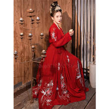 Chino antiguo mujer tradicional Hanfu vestido elegante de hadas disfraz de Baile Folclórico bordado de la Dinastía Han Boda de Princesa ropa 2024 - compra barato
