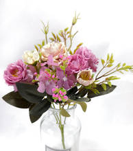 Винтажные пионы, искусственные цветы, пеноу, роза, букет невесты, шелковые искусственные цветы для свадебной вечеринки, украшение для дома 2024 - купить недорого