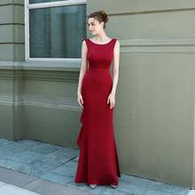 Red O Neck Sleeveless Backless Ruffles Mermaid Sexy Special Occasion Dress Elegant Long Dresses For Women Party Wedding Clubwear 2024 - buy cheap