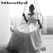 Mbcullyd Elegant White Boho Wedding Dresses Long 2020 Off Shoulder Satin Bride Dress For Women Floor Length robe de mariee 2024 - buy cheap