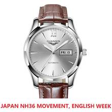 GUANQIN-reloj mecánico GJ16034 para hombre, cronógrafo mecánico automático con movimiento japonés NH36, semana en inglés, marca superior de lujo, Hardlex 2024 - compra barato