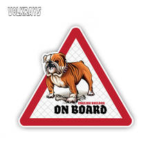 Volkrays-pegatinas para coche con diseño de perro toro en inglés, calcomanías impermeables con protector solar, calcomanía creativa de vinilo con señal de advertencia, 12cm x 10cm 2024 - compra barato