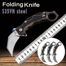 Titanium Alloy + Carbon Fiber Handle S35VN Powder Steel Blade Kalamte Claw Knife Outdoor Survival Fruit Fixed Folding Knife EDC 2024 - buy cheap