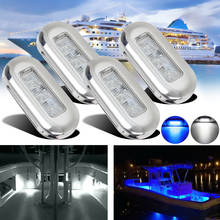 Lámpara de señal marina para barco, luces LED de 12V, 2835 SMD, azul/blanco, gran grado transparente, impermeables, cubierta de escalera, 4 Uds. 2024 - compra barato