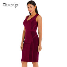 Ziamonga облегающее платье без рукавов, Женская мода 2020, летнее Бандажное платье, красное, черное, длиной до колен, вечерние платья знаменитостей 2024 - купить недорого