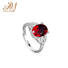 Anillos Yuzuk Simple 100% 925 Sterling Silver Natural Oval Ruby Gemstone Wedding Engagement Rose Gold Ring Jewelry Wholesale 2024 - buy cheap