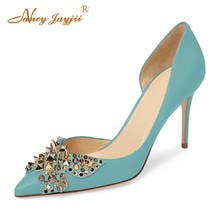 Light Blue So Kate D'orsay Rivets Stilettos Pumps Woman Pointed Toe Super High Thin Heels Ladies Wedding Shoes Large Size 32 38 2024 - buy cheap