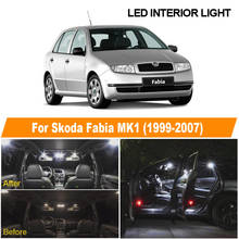 15Pcs White Canbus LED Lamp Interior Dome Map Reading Lights Bulb Kit For Skoda Fabia MK1 Hatchback 1999-2007 License Plate Lamp 2024 - buy cheap