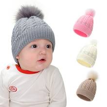 0-3T Baby Boy Girl Winter Hat Plush Ball Warm Woolen Knitted Toddler Kids Hat Skullies Beanies шапка Children Hats and Caps 2020 2024 - buy cheap