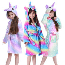 Baby Girls Boys Robes Children Bathrobe Hooded Soft Flannel Unicorn Robe Pajama Kids Coral Warm Clothes Baby Lovely Home Clothes 2024 - buy cheap