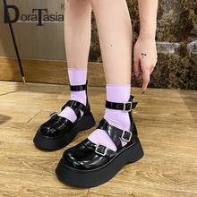 DORATASIA Brand New Ladies 2021 Spring Platform Pumps Wedges Med Heels Buckle Pumps Women Punk Gothic Casual Shoes Woman 2024 - buy cheap