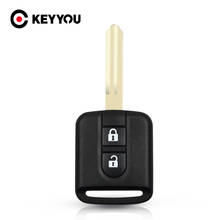 Брелок KEYYOU 10X для автомобильного ключа для Nissan Qashqai primera Micra Navara Almera Note Sunny, 2 кнопки, чехол для ключа с дистанционным управлением, чехол для ключа без ключа 2024 - купить недорого