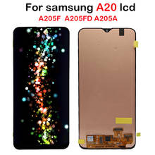 Супер для Samsung galaxy A20 lcd дигитайзер A205/DS A205F A205FD A205A дисплей кодирующий преобразователь сенсорного экрана в сборе для Samsung A20 lcd 2024 - купить недорого