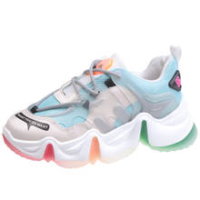 RASMEUP-zapatillas de deporte con plataforma para mujer, zapatos de malla con parte inferior de arcoíris, para correr, a la moda, 2020 2024 - compra barato