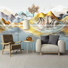 Custom 3D Photo Wallpaper New Chinese Style Modern Luxury Abstract Ink Mountain Water Living Room Background Wall Painting Mural 2024 - buy cheap