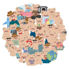 Набор наклеек из ПВХ, водостойкие, с изображением медведя из мультфильма, 50 шт. 2024 - купить недорого