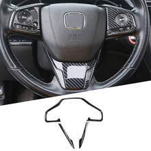 Автомобильная ABS углеродное волокно стиль внутренняя Накладка для рулевого колеса обшивка рамка Подходит для Honda Civic 10th 2019 2020 2024 - купить недорого
