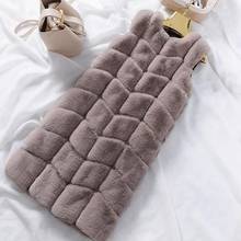 Fur Gilet Faux Fur Coat Plush Velvet Thick Warm Stitching Fur Coat Fashion Vest  Fur Vest Female Fashion 2024 - buy cheap