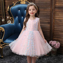Kids Formal Evening Wedding Baby Tutu Princess Dress Flower Girls Children Clothing Kids Party For Girl Clothes New Arrival 2021 2024 - buy cheap