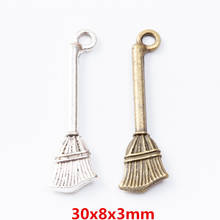 55 pieces of retro metal zinc alloy Broom pendant for DIY handmade jewelry necklace making 7063 2024 - buy cheap