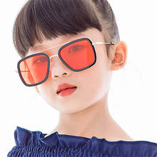 Gafas de sol cuadradas de Metal para niños y niñas, lentes de sol Steampunk, sombras 2024 - compra barato