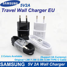 Original Samsung 5V2A Tipo C Cabo de Carregador de Parede Plug Adapter DA UE para o Galaxy S6 S7 borda J1 J3 J5 J7 A3 A5 A7 A8 2016 Galaxy S10 S9 2024 - compre barato
