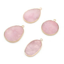 Pedra natural rosa quartzs pingente várias formas requintado pedra encantos para fazer jóias diy brinco colar acessórios 2024 - compre barato