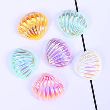 10pcs/lot Colorful Cute Shell Shape Electroplate Resin Charms 20X20mm Resin Cabochons For Phone Case Charms Kids Gift 2024 - buy cheap