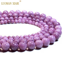 Wholesale Top Lilac Stone Purple Natural Round Stone Beads For Jewelry Making Diy Bracelet Necklace 6/8/10/12mm Strand 15'' 2024 - buy cheap