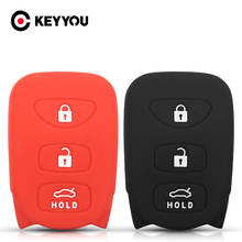 KEYYOU Replacement 3+1 Buttons Silicone Car Key Cover Case For Hyundai Elantra Tucson Sonata Santa FE Carens 2024 - buy cheap