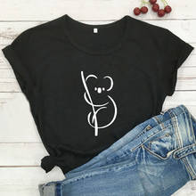 Женская футболка с коротким рукавом Kawaii Koala, белая хлопковая Футболка с круглым вырезом, Camiseta Mujer 2024 - купить недорого